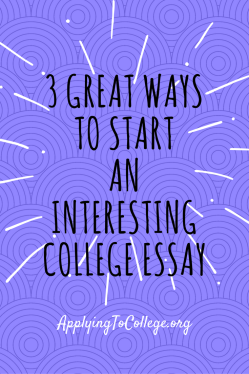 how to start a college essay
