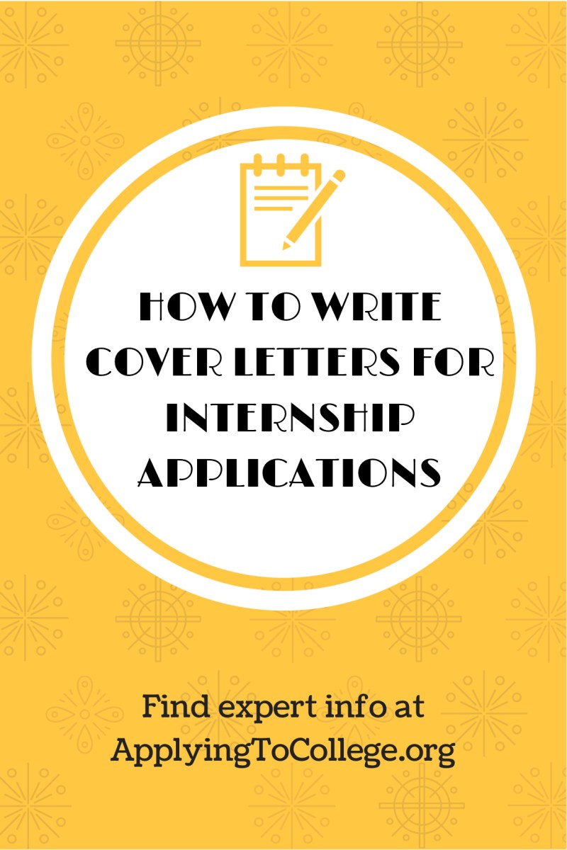 How to write cover letters for internship applications