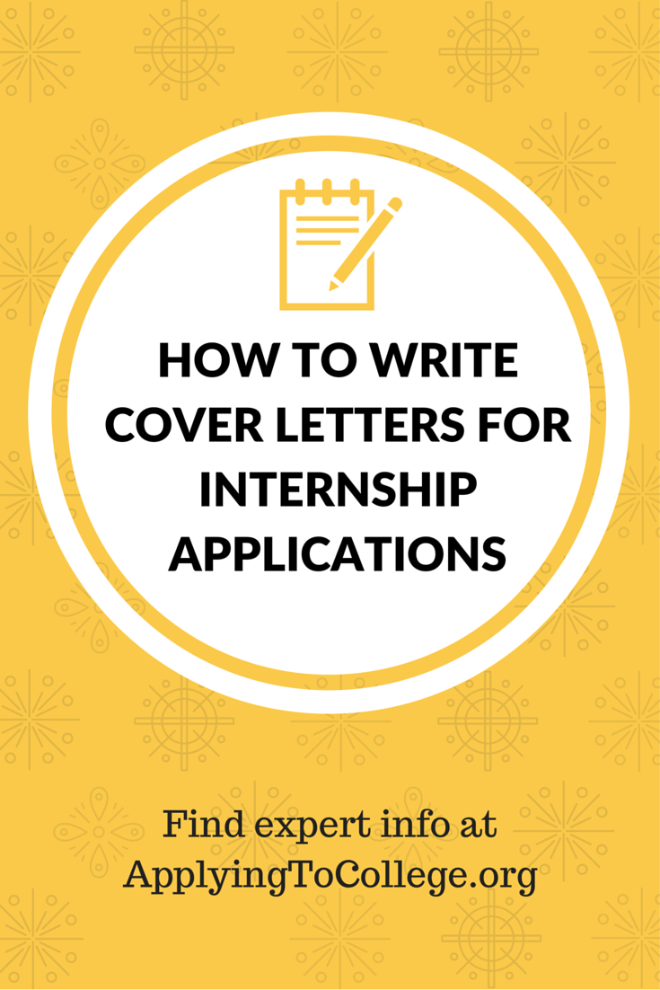 How to write cover letters for internship applications